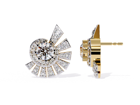 Printable 3D Jewelry design of Earrings with diamonds Modèle 3D