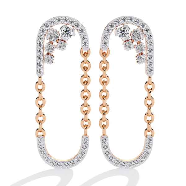 Printable 3D Jewelry design of Earrings with diamonds 3D Model .c4d .max .obj .3ds .fbx .stl .blend 