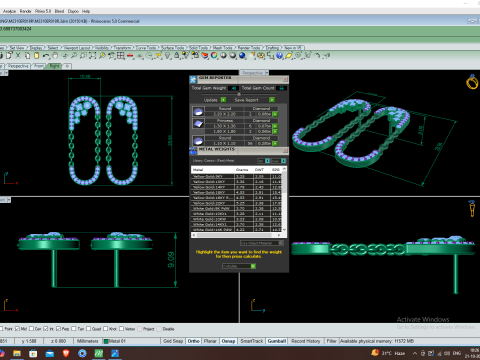 Printable 3D Jewelry design of Earrings with diamonds Model 3D