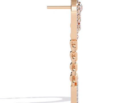Printable 3D Jewelry design of Earrings with diamonds 3D Model