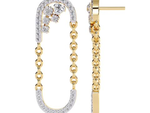 Printable 3D Jewelry design of Earrings with diamonds 3D Model