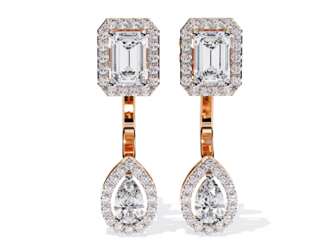 Printable 3D Jewelry design of Earrings with diamonds Modello 3D