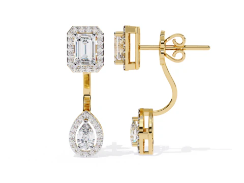 Printable 3D Jewelry design of Earrings with diamonds 3D Model