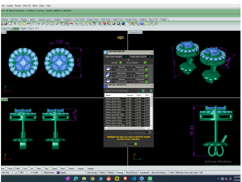 Printable 3D Jewelry design of Earrings with diamonds 3Dモデル