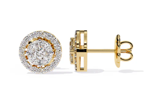 Printable 3D Jewelry design of Earrings with diamonds 3D Model