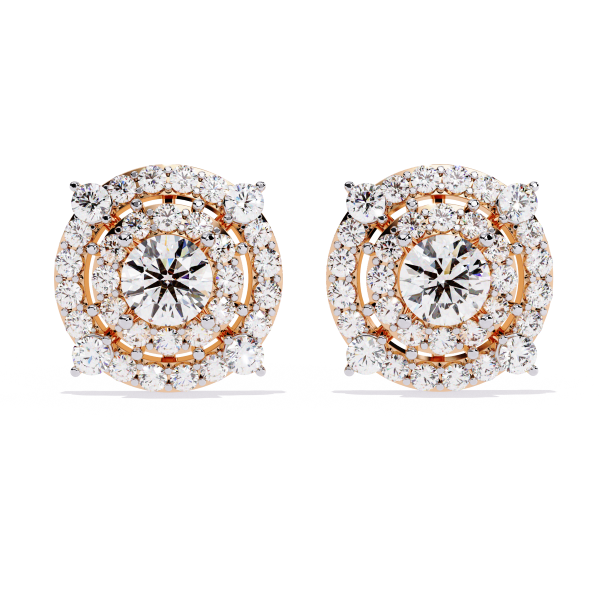 Printable 3D Jewelry design of Earrings with diamonds Model 3D .c4d .max .obj .3ds .fbx .stl .blend