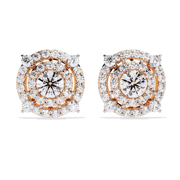 Printable 3D Jewelry design of Earrings with diamonds 3D Model .c4d .max .obj .3ds .fbx .stl .blend 