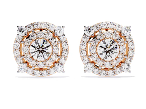 Printable 3D Jewelry design of Earrings with diamonds 3D Model