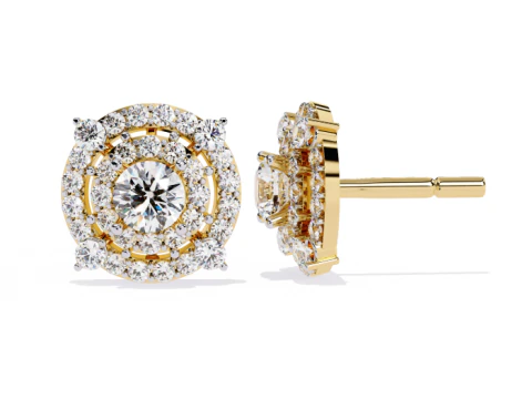Printable 3D Jewelry design of Earrings with diamonds 3D Model
