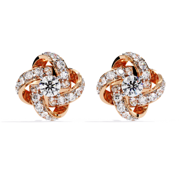 Printable 3D Jewelry design of Earrings with diamonds 3D Model .c4d .max .obj .3ds .fbx .stl .blend 