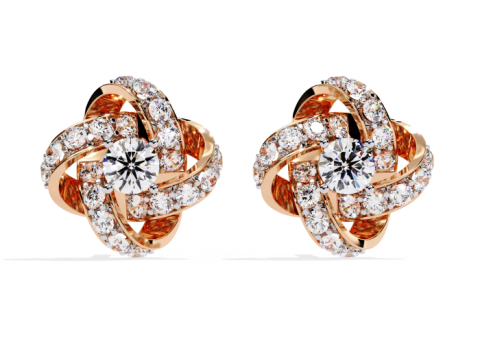 Printable 3D Jewelry design of Earrings with diamonds 3Dモデル