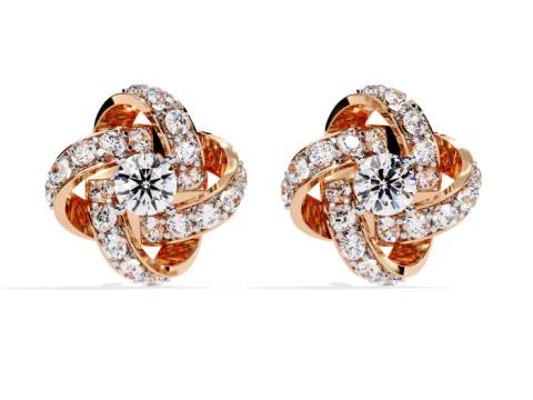 Printable 3D Jewelry design of Earrings with diamonds 3D Model