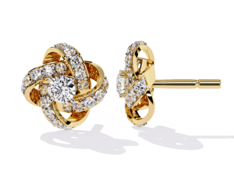 Printable 3D Jewelry design of Earrings with diamonds 3D Model
