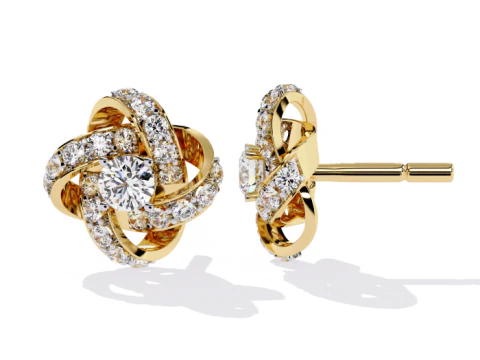Printable 3D Jewelry design of Earrings with diamonds 3D Model