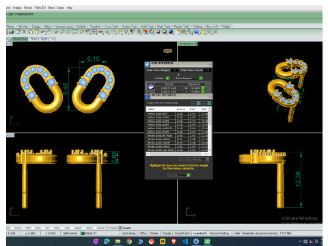 Printable 3D Jewelry design of Earrings with diamonds 3Dモデル