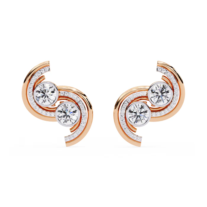 Printable 3D Jewelry design of Earrings with diamonds 3D Model .c4d .max .obj .3ds .fbx .stl .blend 