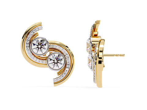 Printable 3D Jewelry design of Earrings with diamonds 3Dモデル