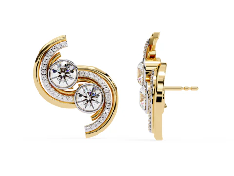 Printable 3D Jewelry design of Earrings with diamonds 3D Model