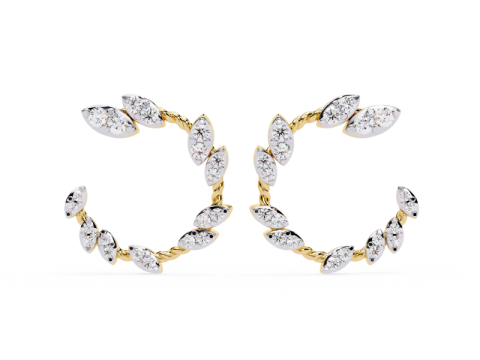 Printable 3D Jewelry design of Earrings with diamonds 3D Model