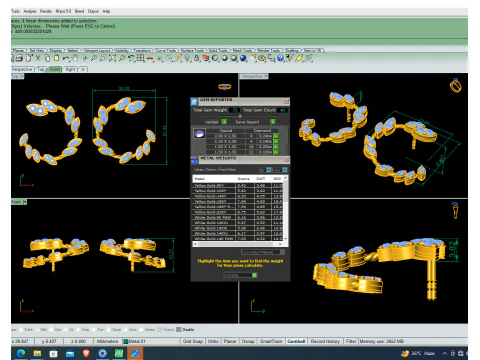Printable 3D Jewelry design of Earrings with diamonds 3D Model