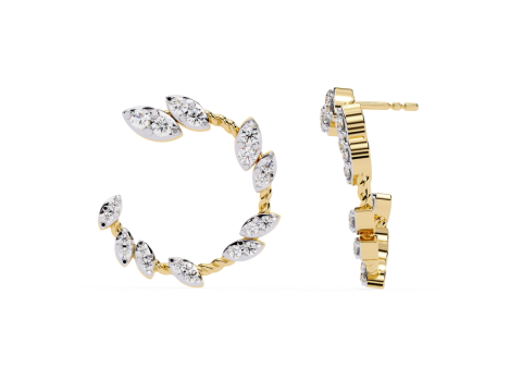 Printable 3D Jewelry design of Earrings with diamonds Modelo 3D