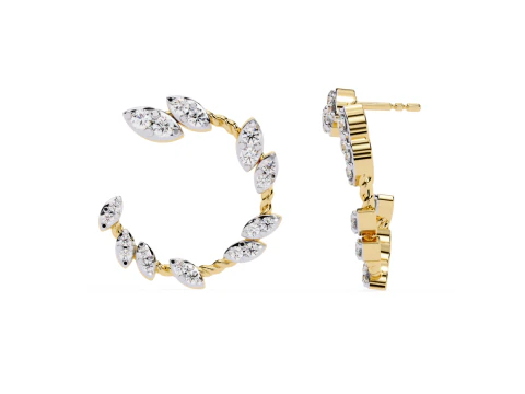 Printable 3D Jewelry design of Earrings with diamonds 3D Model