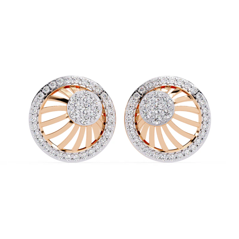 Printable 3D Jewelry design of Earrings with diamonds 3D Model .c4d .max .obj .3ds .fbx .stl .blend 