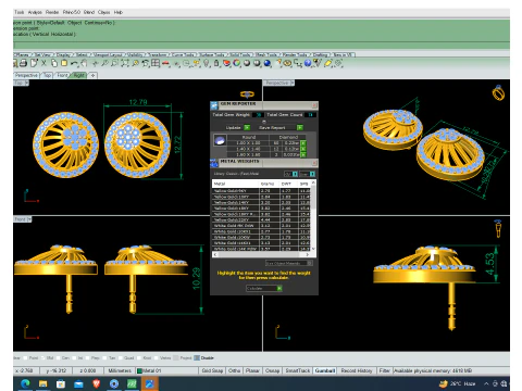 Printable 3D Jewelry design of Earrings with diamonds 3D Model