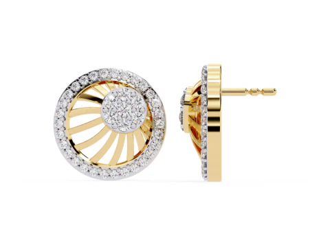 Printable 3D Jewelry design of Earrings with diamonds 3D Model