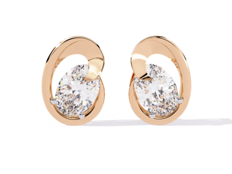 Printable 3D Jewelry design of Earrings with diamonds Model 3D