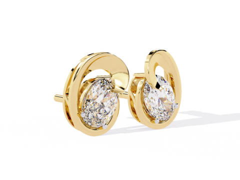 Printable 3D Jewelry design of Earrings with diamonds Model 3D