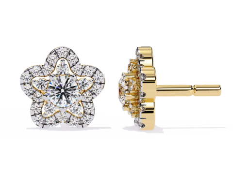 Printable 3D Jewelry design of Earrings with diamonds 3D Model