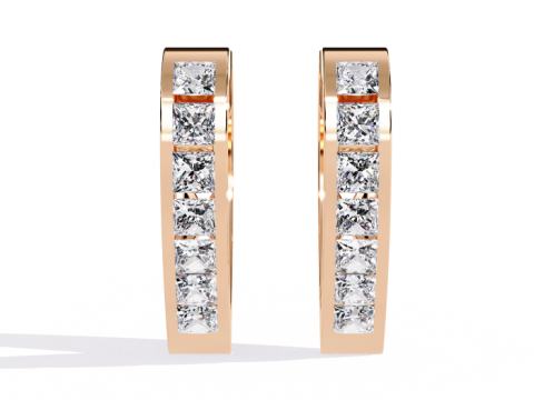 Printable 3D Jewelry design of Earrings with diamonds Model 3D