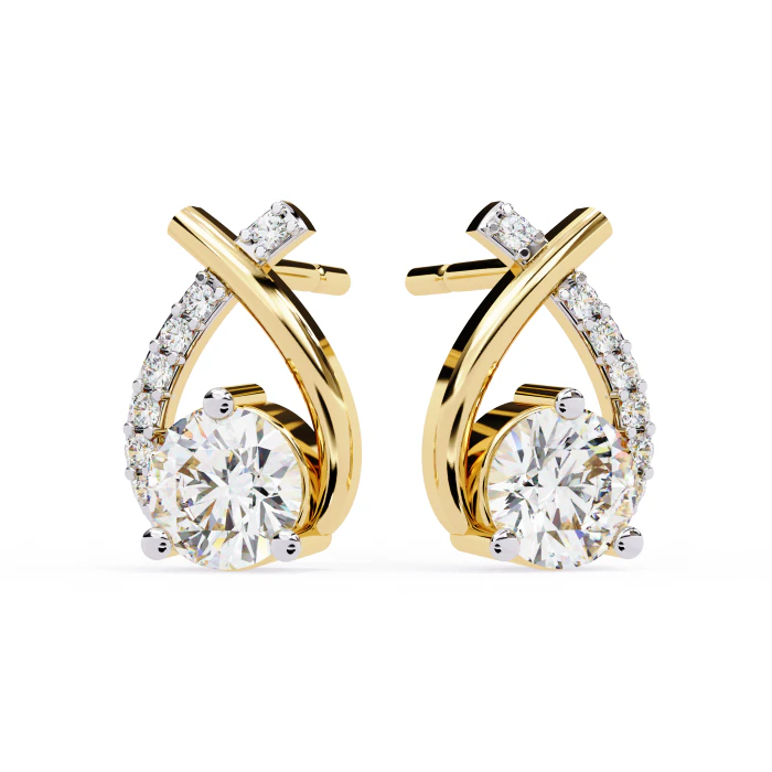 Printable 3D Jewelry design of Earrings with diamonds 3D Model .c4d .max .obj .3ds .fbx .stl .blend 