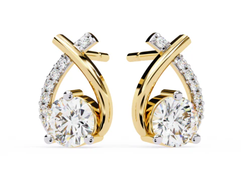 Printable 3D Jewelry design of Earrings with diamonds 3D Model