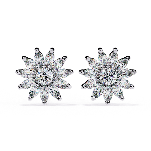 Printable 3D Jewelry design of Earrings with diamonds 3D Model .c4d .max .obj .3ds .fbx .stl .blend