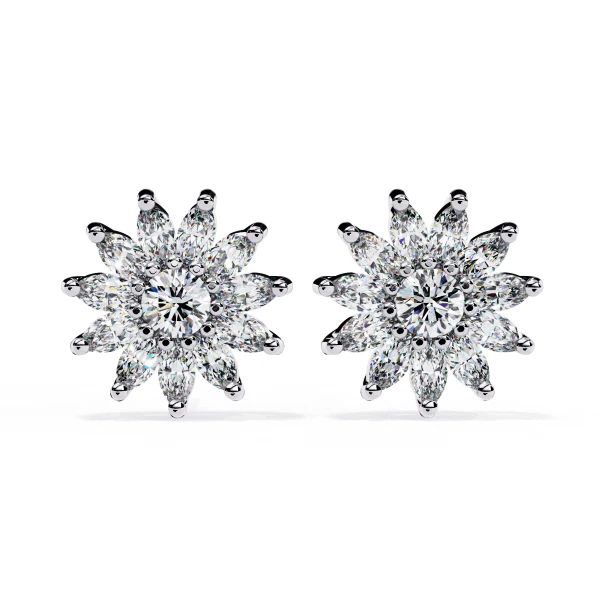 Printable 3D Jewelry design of Earrings with diamonds 3D Model .c4d .max .obj .3ds .fbx .stl .blend