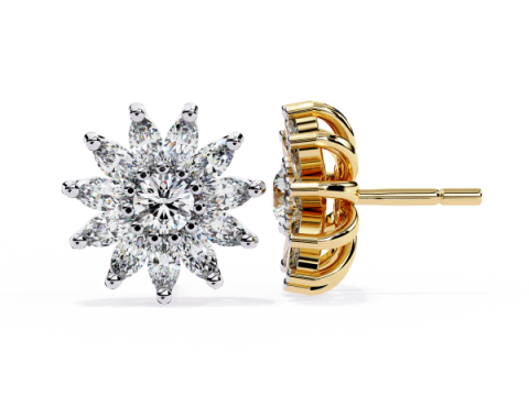 Printable 3D Jewelry design of Earrings with diamonds 3D Model