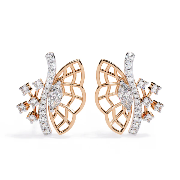 Printable 3D Jewelry design of Earrings with diamonds 3D Model .c4d .max .obj .3ds .fbx .stl .blend 
