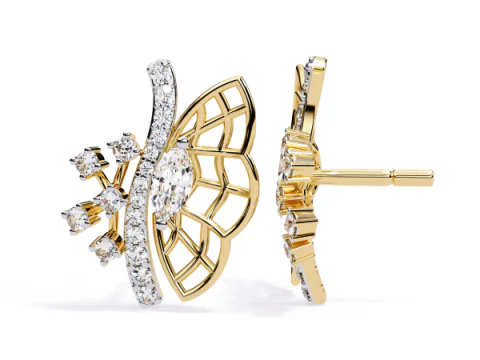 Printable 3D Jewelry design of Earrings with diamonds 3D Model