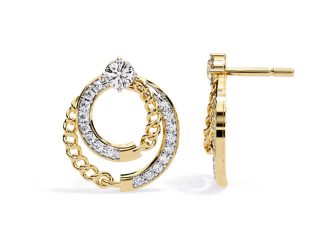 Printable 3D Jewelry design of Earrings with diamonds 3D Model