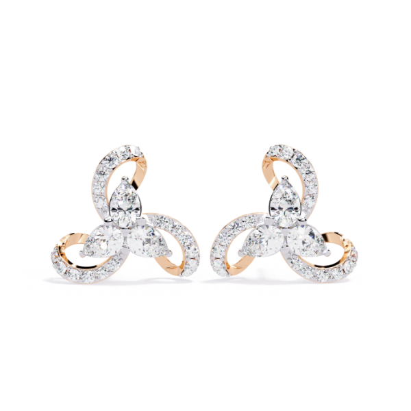 Printable 3D Jewelry design of Earrings with diamonds 3D Model .c4d .max .obj .3ds .fbx .stl .blend