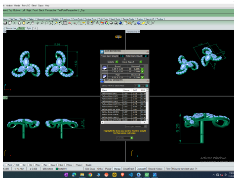 Printable 3D Jewelry design of Earrings with diamonds 3D Model