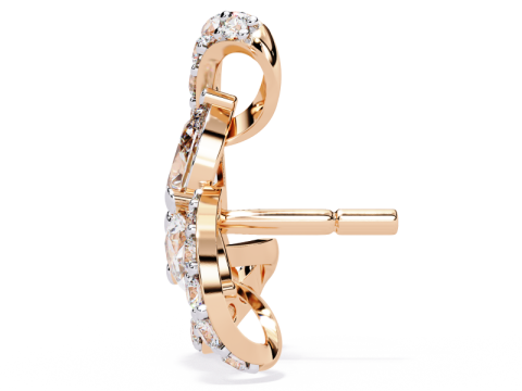 Printable 3D Jewelry design of Earrings with diamonds 3D Model