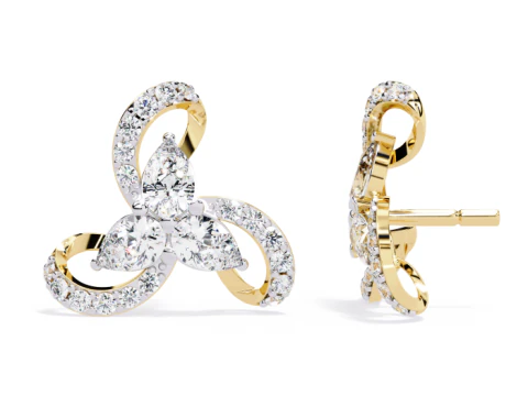 Printable 3D Jewelry design of Earrings with diamonds 3D Model