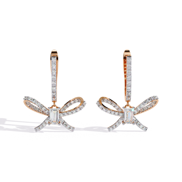 Printable 3D Jewelry design of Earrings with diamonds Modelo 3D .c4d .max .obj .3ds .fbx .stl .blend