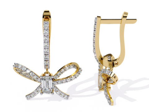 Printable 3D Jewelry design of Earrings with diamonds Modelo 3D