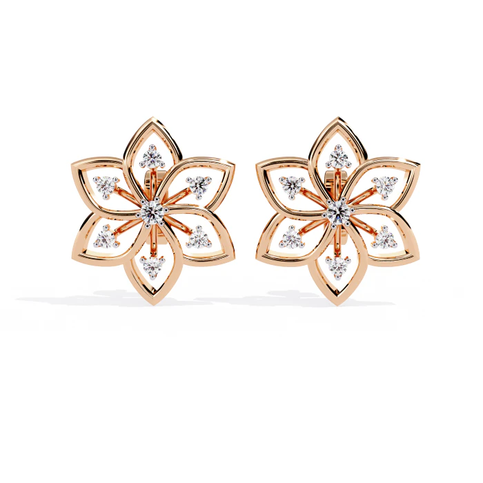 Printable 3D Jewelry design of Earrings with diamonds 3D Model .c4d .max .obj .3ds .fbx .stl .blend 