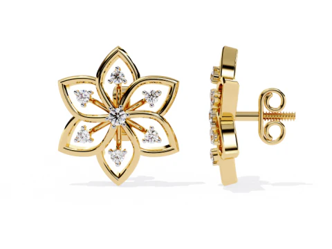 Printable 3D Jewelry design of Earrings with diamonds 3D Model