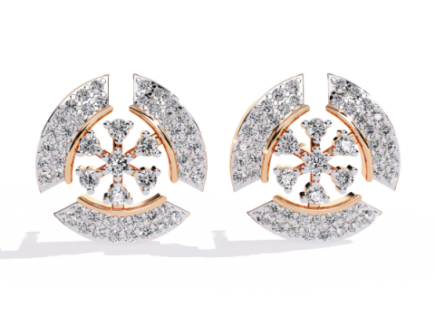 Printable 3D Jewelry design of Earrings with diamonds 3D Model